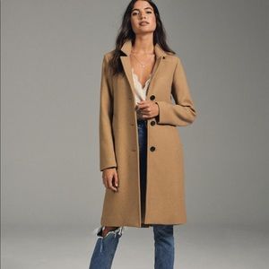 Abercrombie & Fitch Wool-blend Dad Coat — XS—Camel
